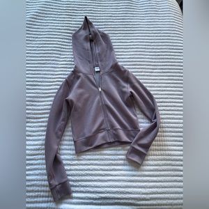 TNA Waffle Crop Zip up Hoodie size Large